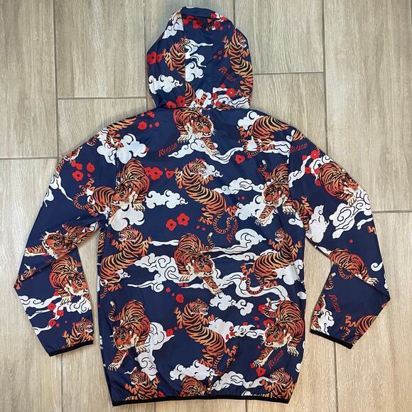 Reason Brand Tiger Print Windbreaker Hoodie Jacket Men’s Medium NWT Streetwear - Picture 2 of 8